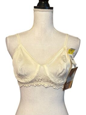 NWT Vintage Olga Simply Perfect Satin Underwire Bra SZ 36C in Ivory